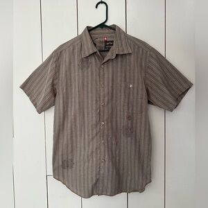 VTG 90s Element Skateboard Projects Striped Button-Up Shirt Sz L